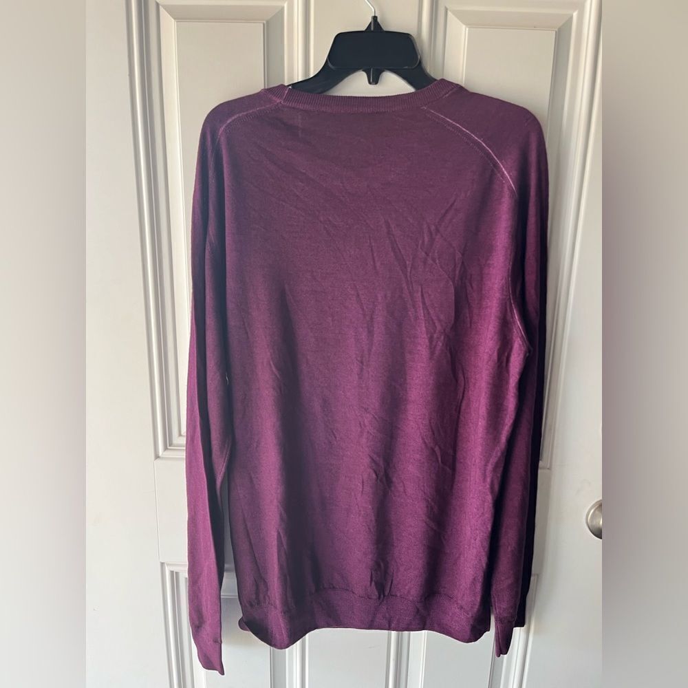 Jack Victor Plum Murray Virgin Wool Long Sleeve Crewneck Sweater Men’s XL New - Picture 7 of 10